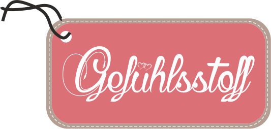 Gefühlstoff Logo mit Schnur schwarz